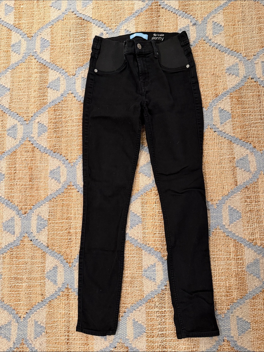 7 For All Mankind Black The Ankle Skinny Maternity Jeans